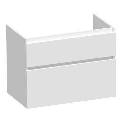 BRAUER Delight wastafelonderkast - 80x46x60cm - 2 softclose lades - greeploos - 1 sifon uitsparing - mat wit