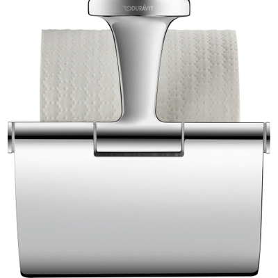 Duravit Starck T Porte-papier toilette avec couvercle Chrome