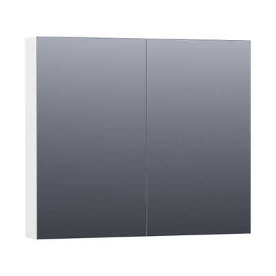 BRAUER Impress Deluxe spiegelkast – 80x70x15 cm – indirecte LED – Wit mat