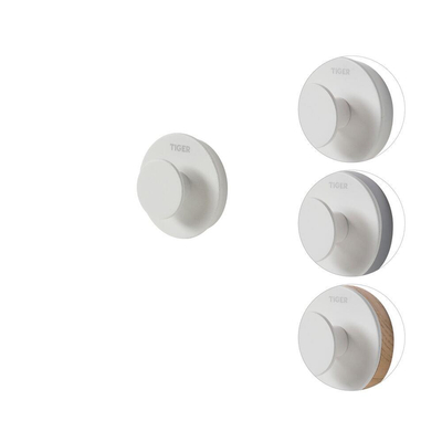 Tiger Urban Set d’accessoires de toilettes Brosse de toilettes avec support Porte-rouleau de toilettes sans couvercle Patère Blanc