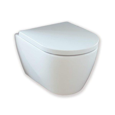 Royal Plaza Primo WC suspendu - 48.5cm - sans bride - racourci - avec abattant softclose - déclipsable - Blanc