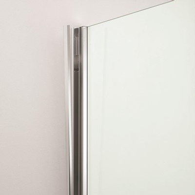 Crosswater Kai badwand 85x138cm 1 wand 6mm helder veiligheidsglas draaibaar aluminium zilver