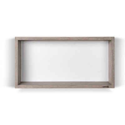 Looox Wood collection wand BoX 60x30cm met achterplaat wit eiken mat wit