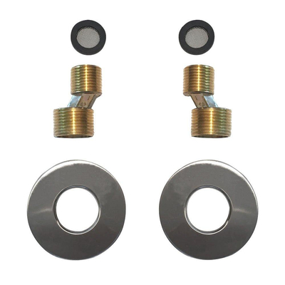 Xellanz Rio set s-koppelingen met rozet voor kraan 15 cm 1/2" x 3/4" geborsteld staal