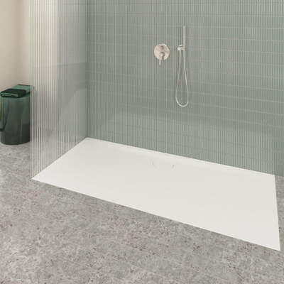 Villeroy & Boch Ecora douchebak - 180x80x3.5cm - afvoer lange zijde - white alpine (wit)