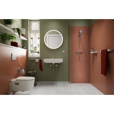 Hansgrohe Xarita Lite S Miroir - 70cm - rond - éclairage led - interrupteur mural - blanc mat