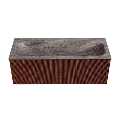 MONDIAZ KURVE-DLUX 120cm badmeubel kleur Ruby met 1 lade en 0 deuren. Wastafel BIG LARGE Midden zonder kraangat Oza.