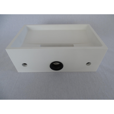 Crosstone by Arcqua Sophie Fontaine avec siphon encastré solid surface 35x22x13cm blanc mat
