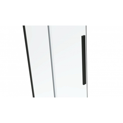 Van Rijn Products ST06 Softclose schuifdeur - 138.5x200cm - helder glas - dikte 8mm - tbv hoekcabine - incl. greep - zwart