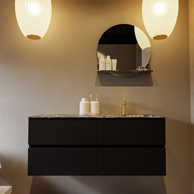 Mondiaz VICA-DLUX ensemble de meuble de salle de bain - 120cm - meuble sous-vasque urban - 4 tiroirs - lavabo encastré cloud droite - 1 trou de robinet - miroir modèle spot - version XL 60cm haut - lave