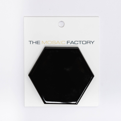 SAMPLE The Mosaic Factory Barcelona carreau mosaïque 9.5x11x0.65cm carreau mural pour intérieur et extérieur hexagone porcelaine noir émaillé