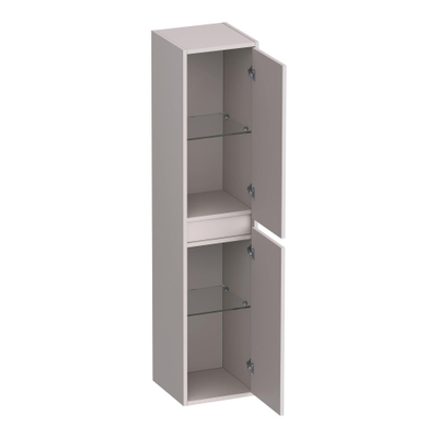 BRAUER Adore Wavy armoire haute 160 avec 2 portes sans poignée ouvrant à gauche ou à droite mat sable