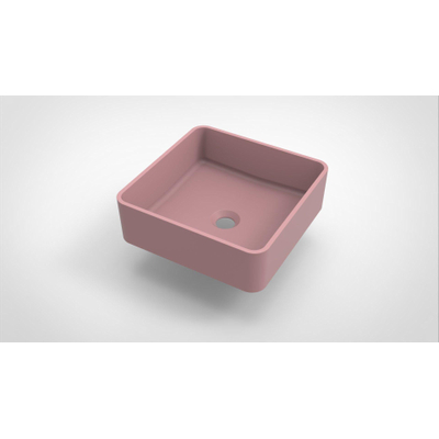 Arcqua Case waskom - 37x37cm - Vierkant - Cast marble Roze Mat