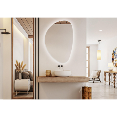 FugaFlow Eccelente Arredo Miroir Sim - 140x93,3cm - éclairage - chauffage miroir - horizontal/vertical - organique