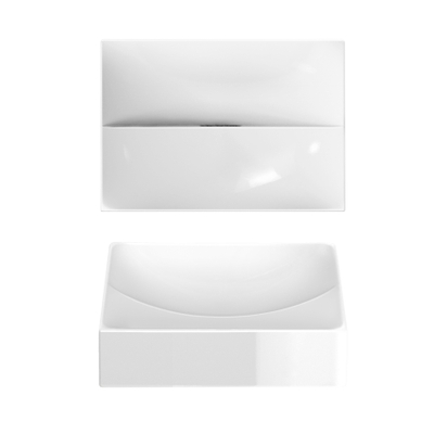 Clou Vale lavabos de toilette en céramique lave-mains 28x19x7cm sans trou de robinet Blanc brillant