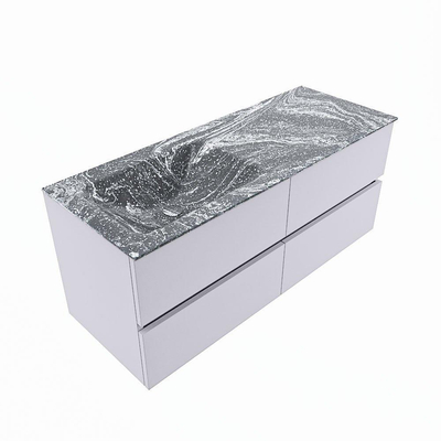 Mondiaz VICA-DLUX ensemble de meuble de salle de bain - 120cm - meuble sous-vasque cale - 4 tiroirs - lavabo encastrée cloud gauche - sans trous de robinet - version haute de 60cm - lave