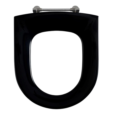 Pressalit Projecta-D closetzitting zonder deksel met vast scharnier en doorlopende pen zwart