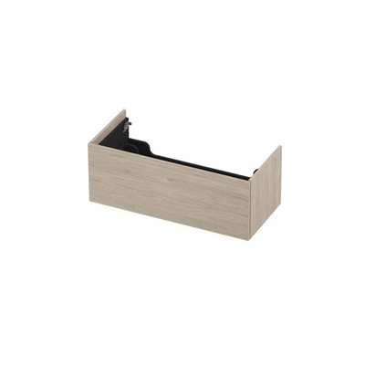INK Wastafelonderkast - 100x45x37.6cm - 1 lade - push to open - MFC - Ivoor eiken