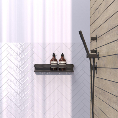 Brauer Etagère de douche - 40x10cm - Gunmetal brossé