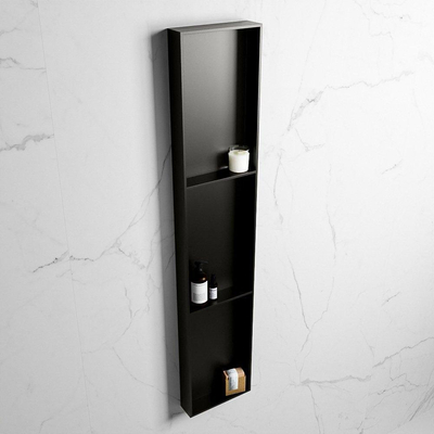Mondiaz Easy niche 29,5x149,5x8cm - encastrable/sur meuble - 3 compartiments ouverts - Solid Surface - Urbain