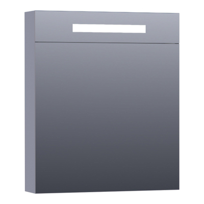 BRAUER Double Face Armoire de toilette 59x70x15cm éclairage intégré rectangulaire 1 portes pivotantes MDF Gris mat