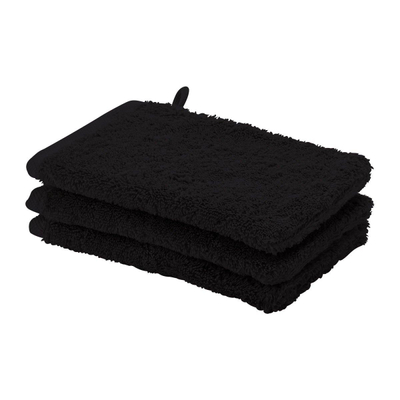 Aquanova London Washandje - 16x22cm - 6 stuks - Zwart
