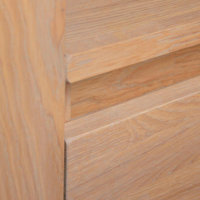 BRAUER Natural Wood Meuble sous lavabo 119x45.5x81cm 1 tiroir sur pieds avec 1 trou pour siphon chêne massif Grey Oak