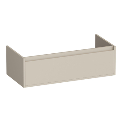 BRAUER Hope meuble sous-lavabo - 99x30x45.5cm - 1 tiroir softclose sans poignée - 1 découpe pour siphon - beige mat