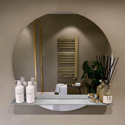 Mondiaz SPOT spiegel – Ø80 cm – met planchet – Plata (zilverblauw)