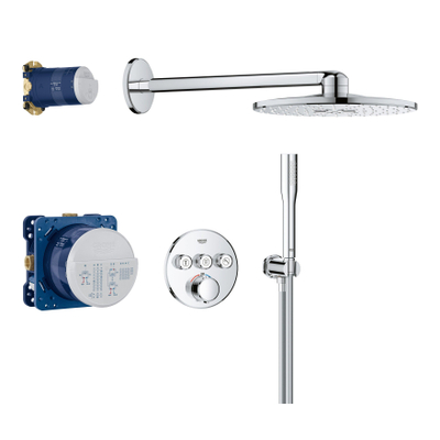 Grohe Precision SmartControl inbouw regendoucheset – thermostatisch – Ø31 cm ronde hoofddouche – rechte wandarm – chroom