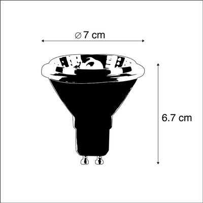 LUEDD GU10 LED lamp 70mm helder 6W 475 lm 3000K