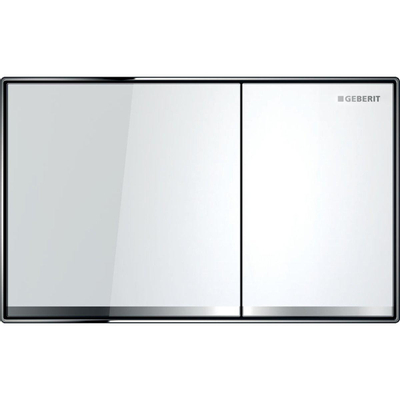 Plaque de commande Geberit Sigma60 - chasse d'eau à 2 boutons - carré - verre blanc