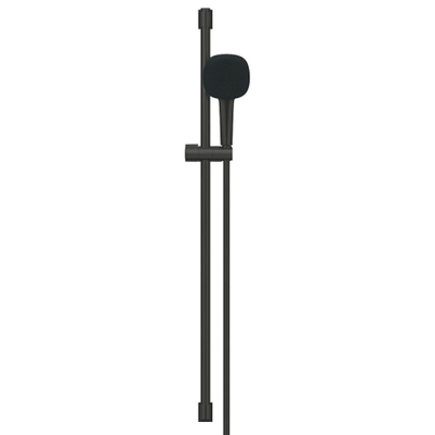 GROHE Vitalio Comfort 110 Ensemble barre de douche - 90 cm - douchette à main carrée - 2 types de jet - flexible de douche lisse - noir mat