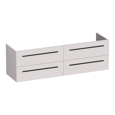 BRAUER Trust meuble sous-lavabo 160 sans poignées de montage 4 tiroirs à fermeture en douceur et 2 découpes pour siphon - sable mat