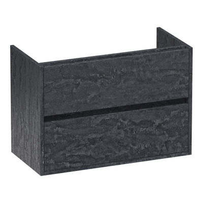 BRAUER Adore meuble sous lavabo peu profond - 80x39x55cm - 2 tiroirs softclose - sans poignée - 1 découpe pour le siphon - Damas