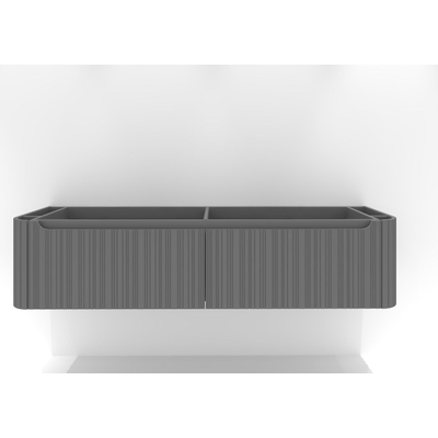 H&R badmeubelen Juice Meuble sous lavabo - 180x45x40cm - angles arrondis - façade 3D - 2 tiroirs - poignée intégrée - stone grey mat