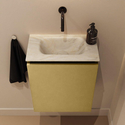 MONDIAZ TURE-DLUX 40cm toiletmeubel Oro. EDEN wastafel Ostra positie midden. Zonder kraangat.