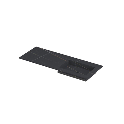 Ink post cuvette enveloppe en dalle céramique cuvette droite sans trou pour robinet 120x45x1cm lauren black matt