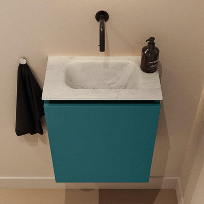 MONDIAZ TURE-DLUX Meuble toilette - 40cm - Smag - EDEN - vasque Opalo - position centrale - sans trou de robinet