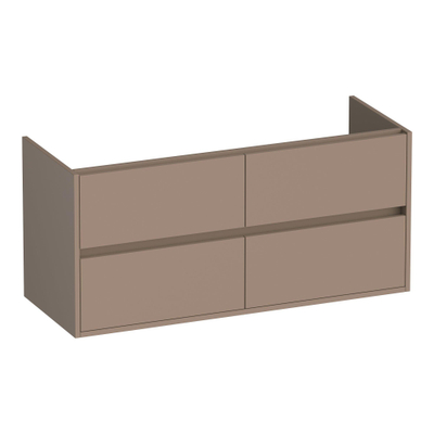 BRAUER Adore meuble sous-lavabo - 120x46x55cm - 4 tiroirs à fermeture en douceur - sans poignée - 2 découpes pour siphon - moka mat