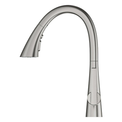 GROHE Zedra Mitigeur de cuisine - bec en C extensible - supersteel brossé