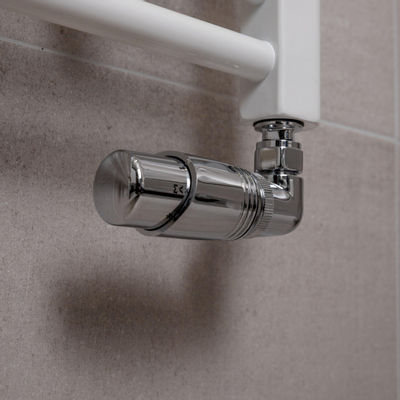 Riko luxe jeu de raccordement pour radiateur thermostatique coudé inversé à droite chrome