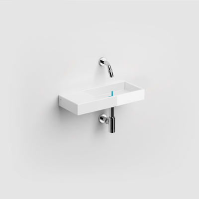 Clou Mini Wash Me lave-mains 45x19cm sans trou de robinet et sans bonde tablette de robinet à gauche Céramique Blanc