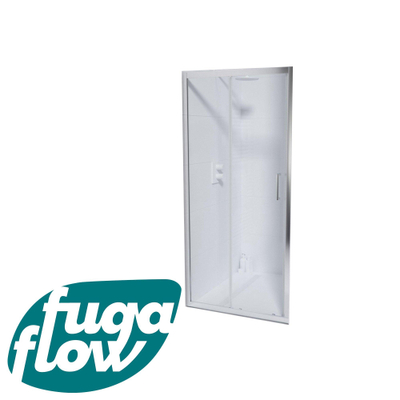 FugaFlow ID06 Quick Fit porte de douche coulissante - 90x190cm - 6mm verre de sécurité - profilé aluminium - anti calcaire - Chrome