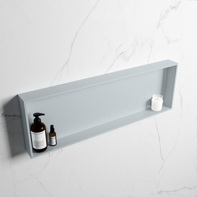 Mondiaz Easy nis 29.5x89.5x8cm voor Inbouw/opbouw 1 open vak Solid surface Clay/Clay