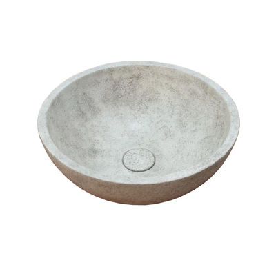 Ideavit Beton Vasque à poser - 36x36x14.5cm - rond - avec bonde clic clac - béton