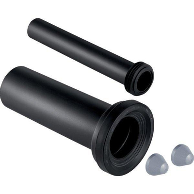 Geberit Toestelaansluiting aansluitgarnituur PE - voor wandcloset - diameter 110mm verlengd - 10cm - 30cm - met afdichtrubber - zwart