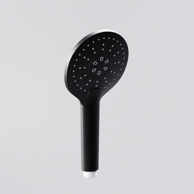 FugaFlow Eccelente Ensemble barre de glissement avec douchette ronde, flexible de douche lisse noir mat