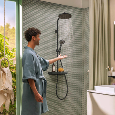 Hansgrohe Activera S colonne de douche - 24cm - ecosmart+ - noir mat