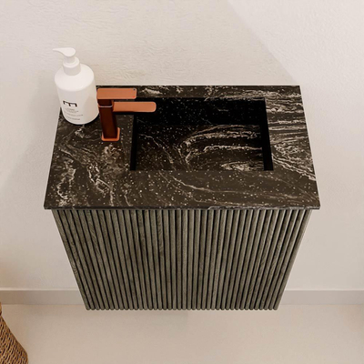 Mondiaz JOYA-DLUX Meuble de toilette 40cm - couleur Shadow - Vasque FAYE position Droite 1 trou de robinet couleur Lava.